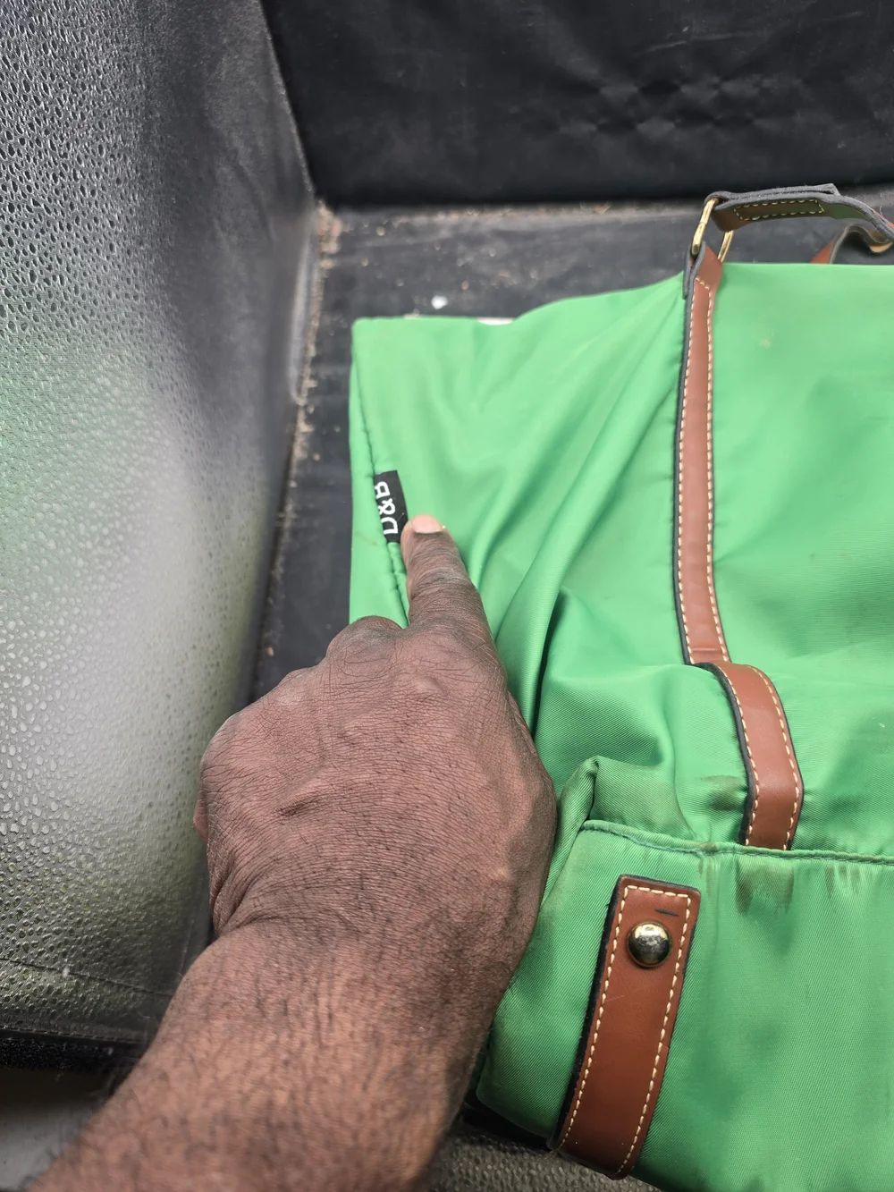 Green Cosmetic Tote with Brown Trim - Women's Makeup Case